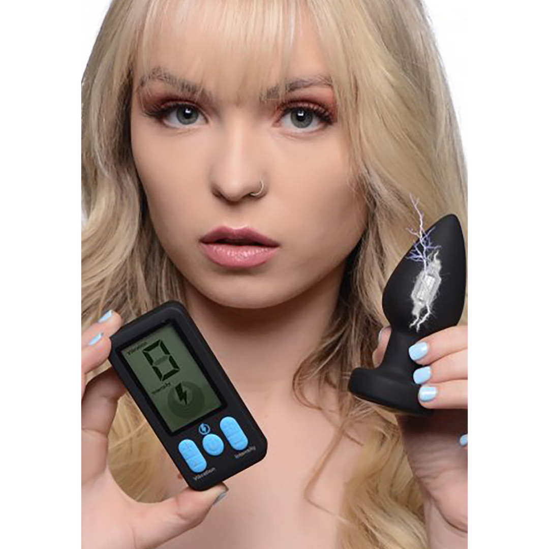 E-Stim Pro Silicone Anal Plug With Vibration & Remote Control