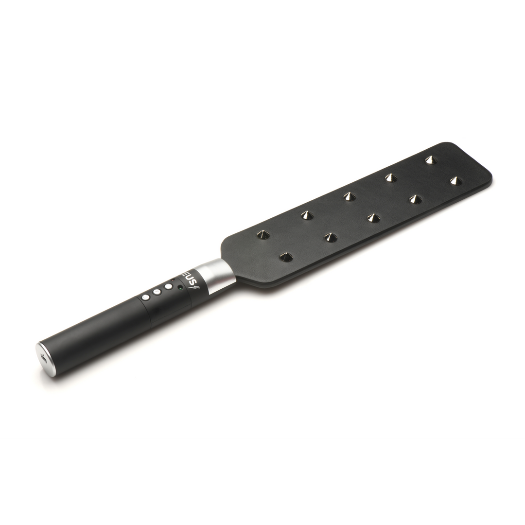 E-Stim Spiked Paddle Black – Intense Electro Spanking Fun