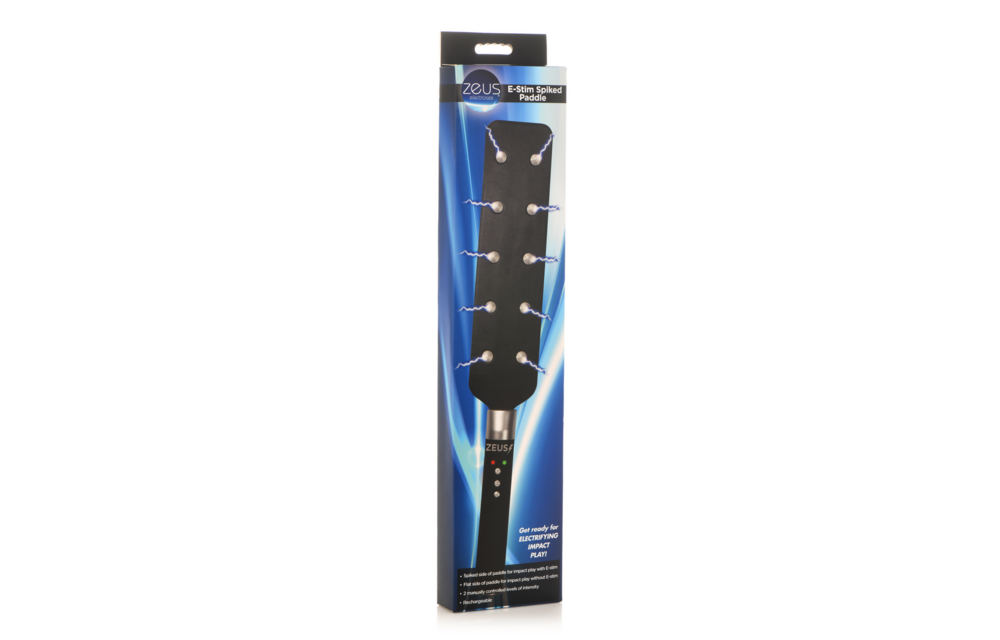 E-Stim Spiked Paddle Schwarz – Intensiver Elektro-Spanking-Spaß