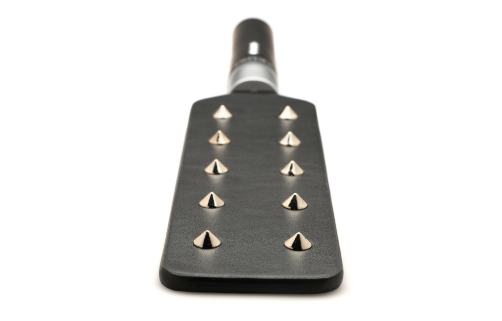 E-Stim Spiked Paddle Black – Intense Electro Spanking Fun