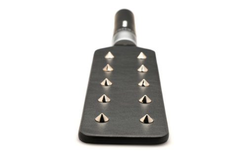 E-Stim Spiked Paddle Zwart – Intense Elektro Spanking Fun