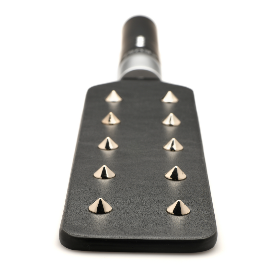 E-Stim Spiked Paddle Zwart – Intense Elektro Spanking Fun