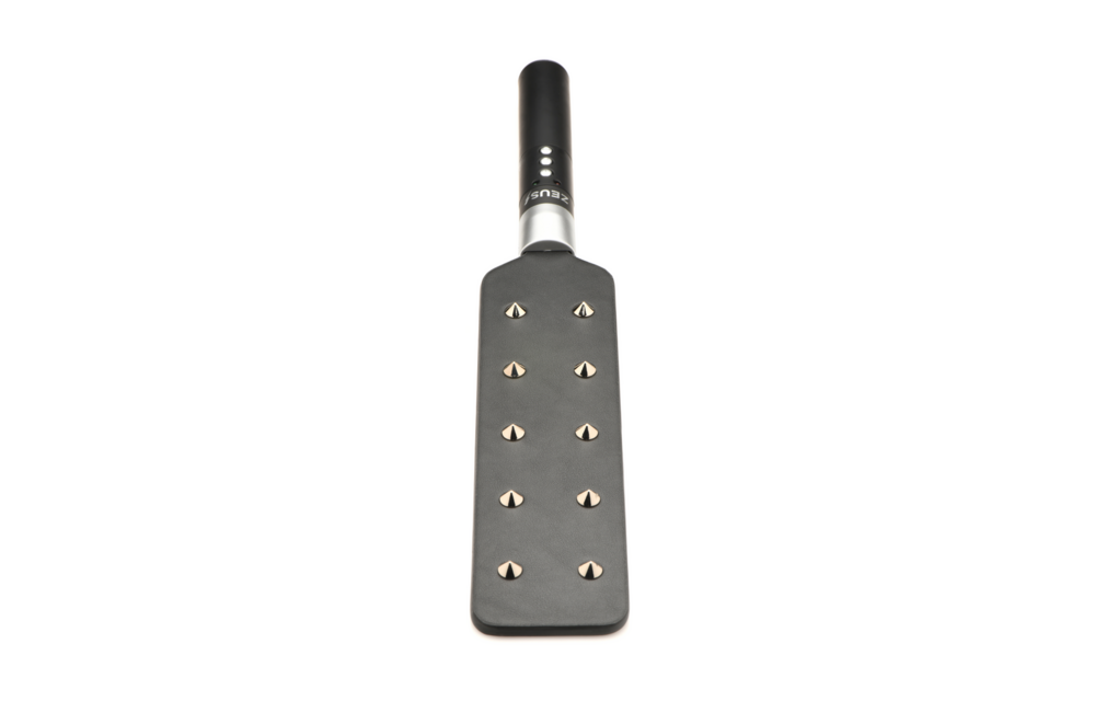E-Stim Spiked Paddle Zwart – Intense Elektro Spanking Fun