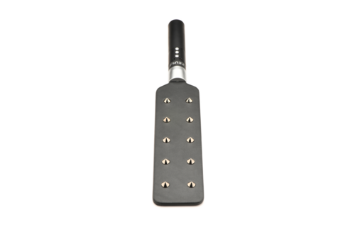 E-Stim Spiked Paddle Schwarz – Intensiver Elektro-Spanking-Spaß