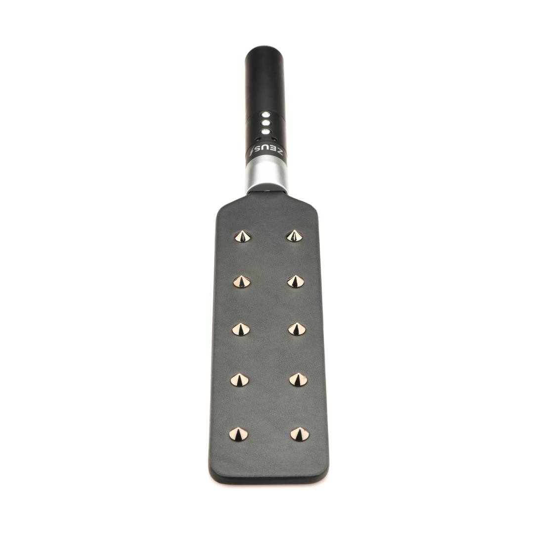E-Stim Spiked Paddle Black – Intense Electro Spanking Fun