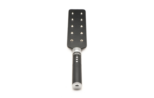 E-Stim Spiked Paddle Black – Intense Electro Spanking Fun