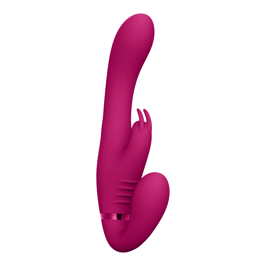 Suki - Vibrating Strapless Strap-on Rabbit - Pink