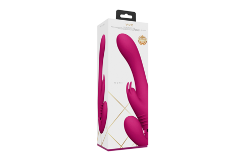 Suki – Vibrierender Strapless Strap-on Rabbit – Rosa