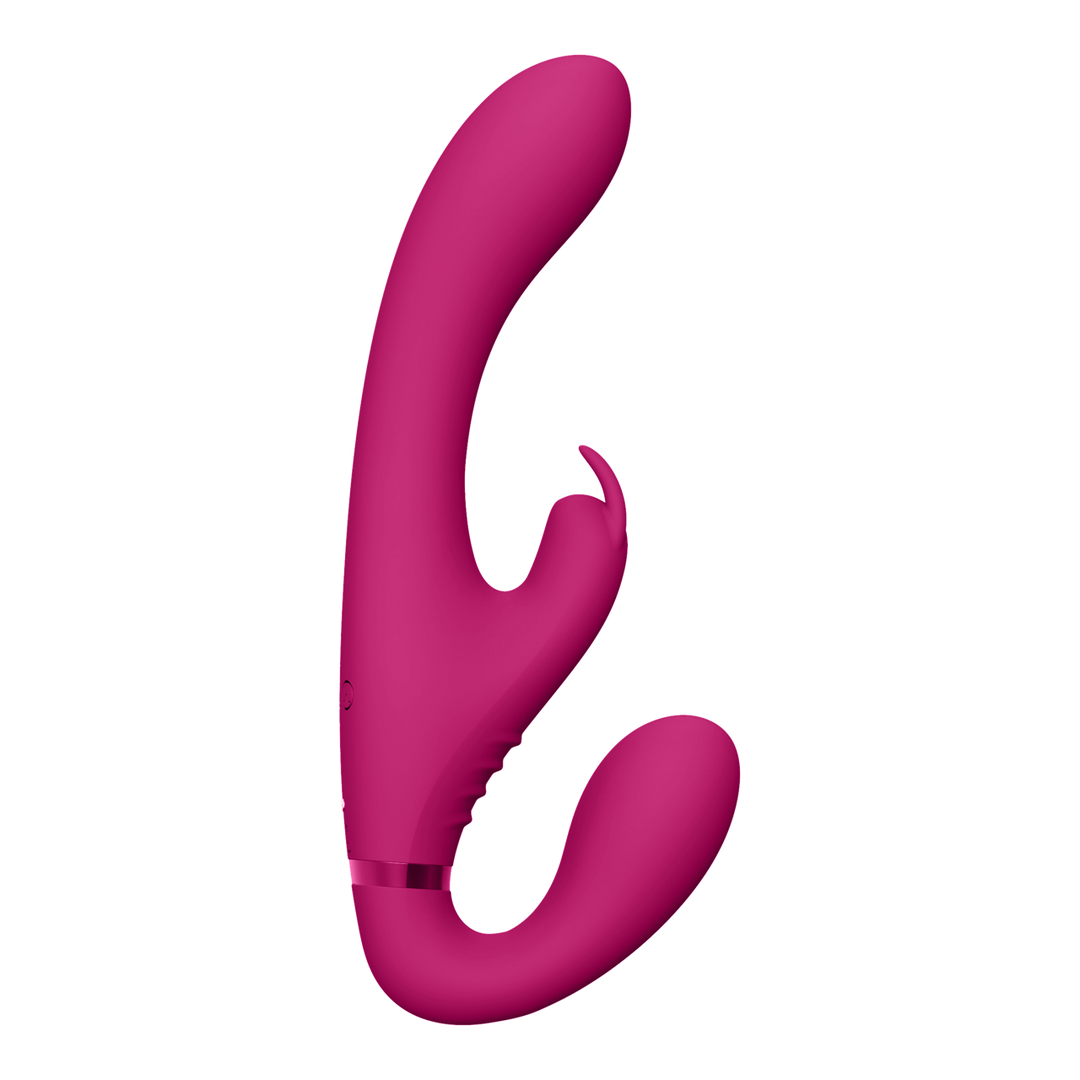 Suki - Vibrating Strapless Strap-on Rabbit - Pink