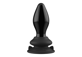 Stretchable Glass Vibrator 9 cm with Suction Cup – Chrystalino Black