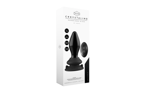Rekbare Glazen Vibrator 9 cm met Zuignap – Chrystalino Black