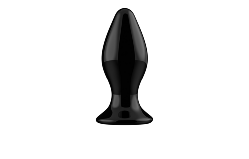 Rekbare Glazen Vibrator 9 cm met Zuignap – Chrystalino Black