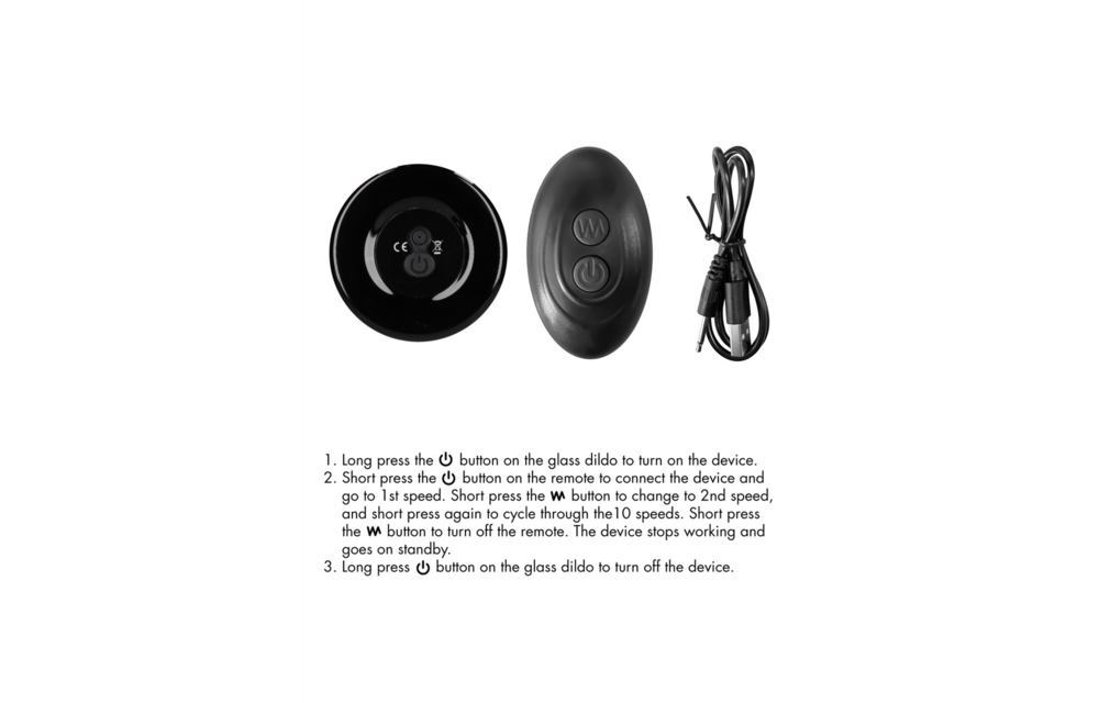 Rekbare Glazen Vibrator 9 cm met Zuignap – Chrystalino Black