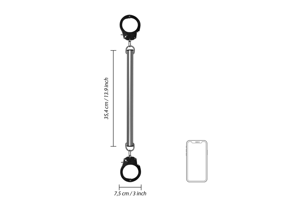 Spreader Bar Silver With Hand & Ankle Cuffs | Comfort & Control