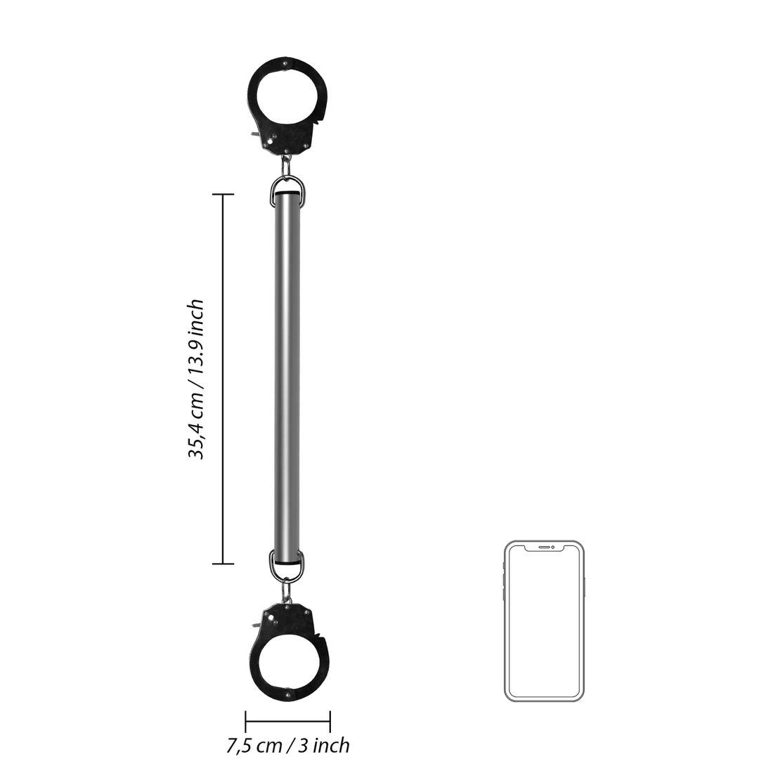 Spreader Bar met Hand- of Enkelboeien - Zilver