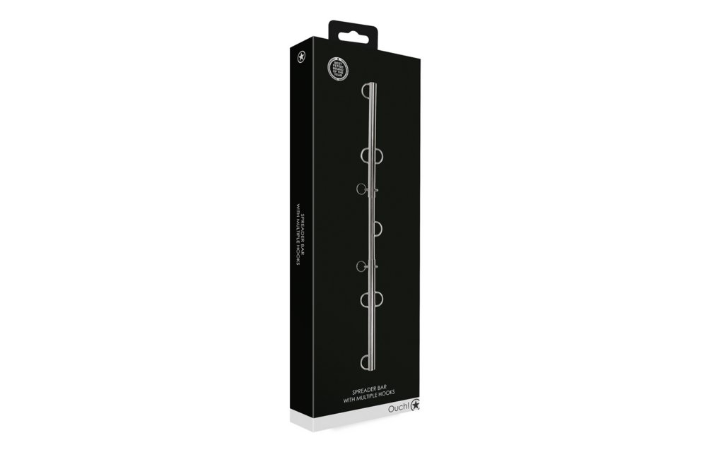 Spreizstange mit mehreren Haken Silber – BDSM-Kontrolle