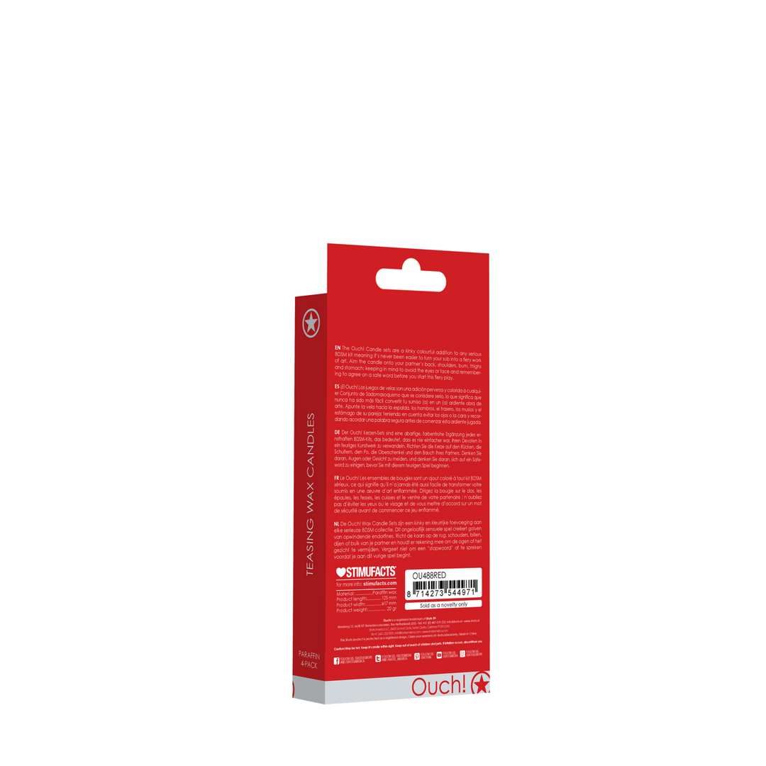 Plagerige Wax Kaarsen Rood - 4 Stuks | Kinky BDSM Sensatie
