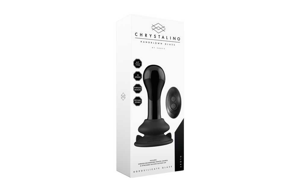 Globy Glass Vibrator 4.9 cm with Suction Cup & 10 Vibrations