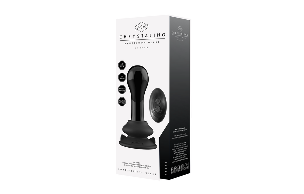 Globy Glazen Vibrator 4,9 cm met Zuignap & 10 Vibraties