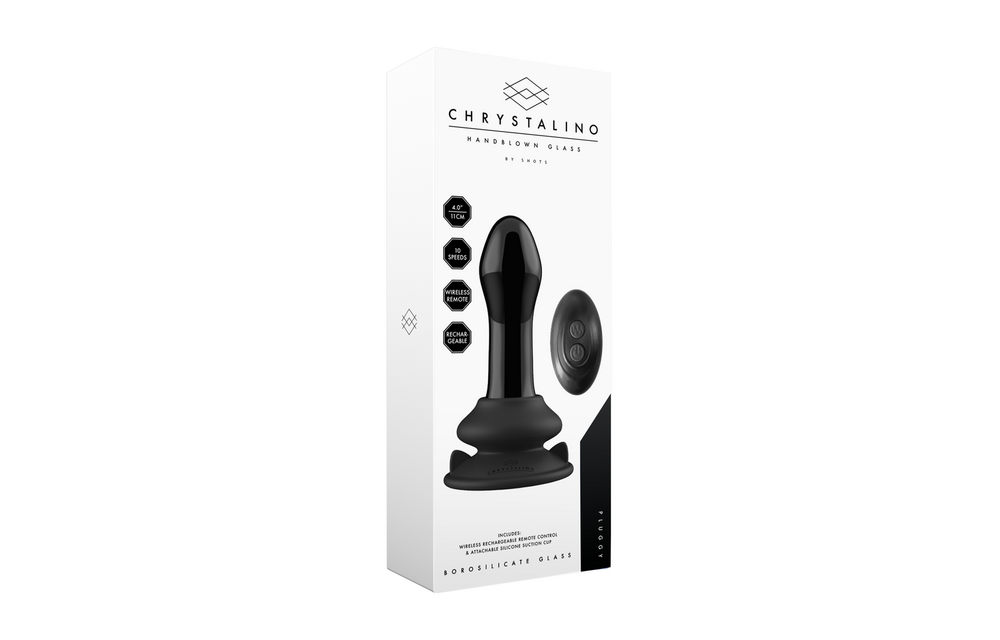 Pluggy Glazen Vibrator 5 cm met Zuignap | Chrystalino Shots