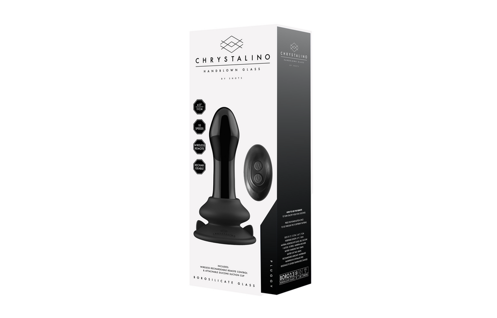 Pluggy Glazen Vibrator 5 cm met Zuignap | Chrystalino Shots