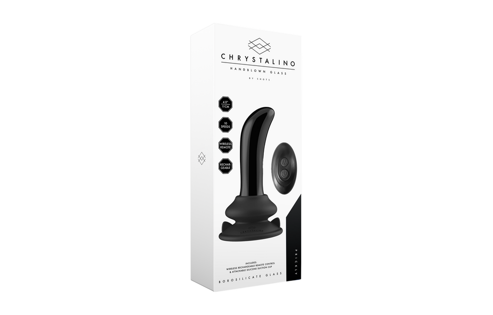 Prickly – Glatter Glas-G-Punkt-Vibrator mit Fernbedienung