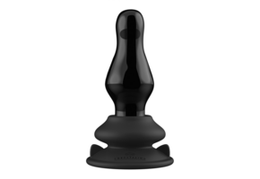Missy Vibrierender Glas-Buttplug 5 cm mit Saugnapf – Chrystalino
