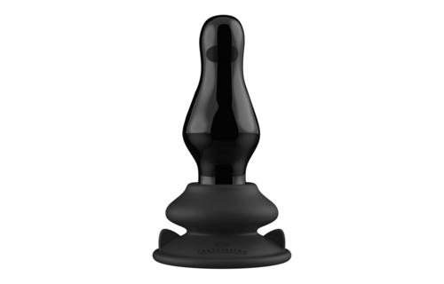 Missy Vibrating Glass Butt Plug 5 cm with Suction Cup - Chrystalino