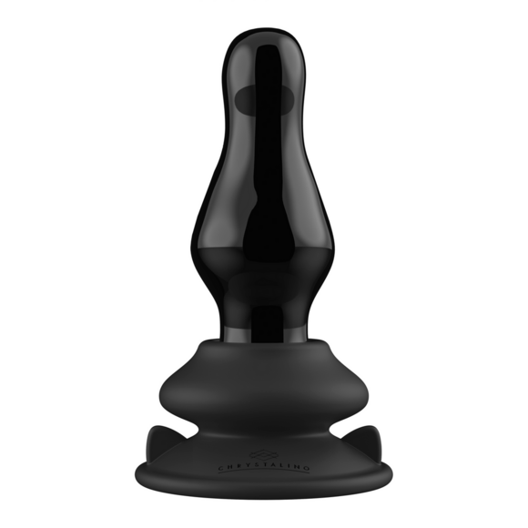 Missy Vibrierender Glas-Buttplug 5 cm mit Saugnapf – Chrystalino