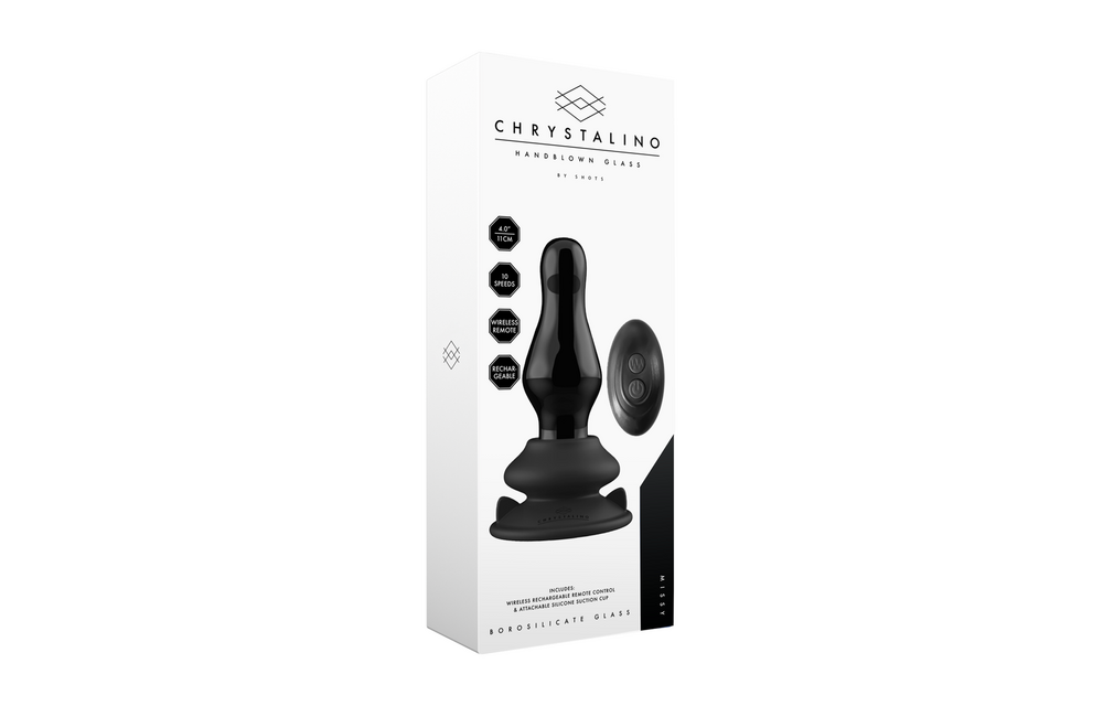 Missy - Vibrating Glass Butt Plug with Suction Cup