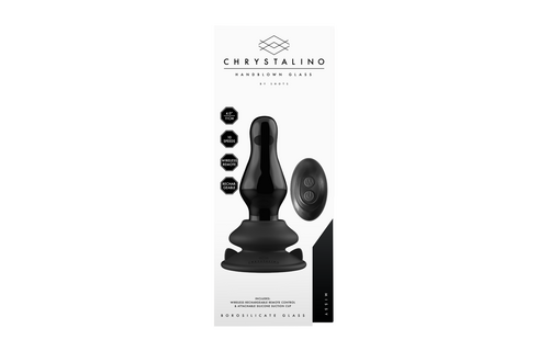 Missy Vibrating Glass Butt Plug 5 cm with Suction Cup - Chrystalino