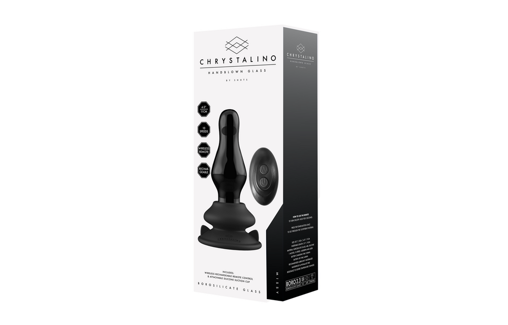 Missy - Vibrating Glass Butt Plug with Suction Cup