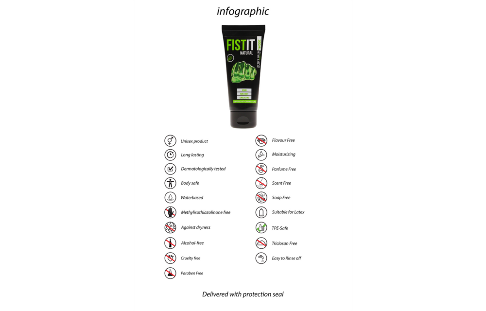 Natürliches Gleitmittel auf Wasserbasis Vegan Sicher 100 ml Fist It