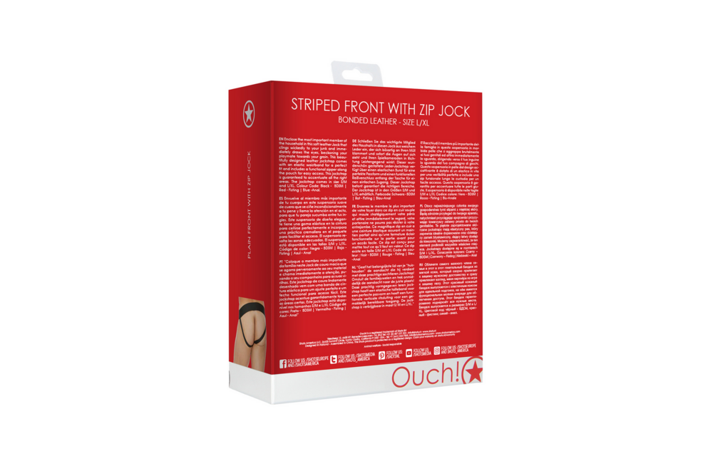 Weicher Leder-Jockstrap mit Reißverschluss L/XL – Ouch! By Shots