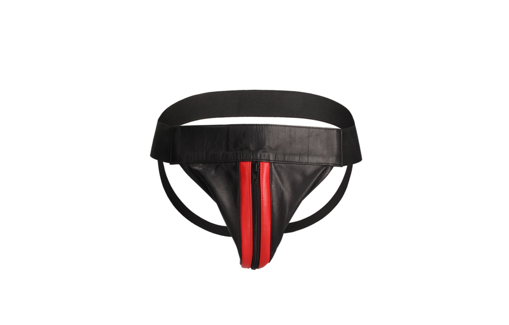 Weicher Leder-Jockstrap mit Reißverschluss L/XL – Ouch! By Shots