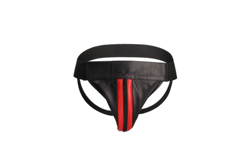 Weicher Leder-Jockstrap mit Reißverschluss L/XL – Ouch! By Shots