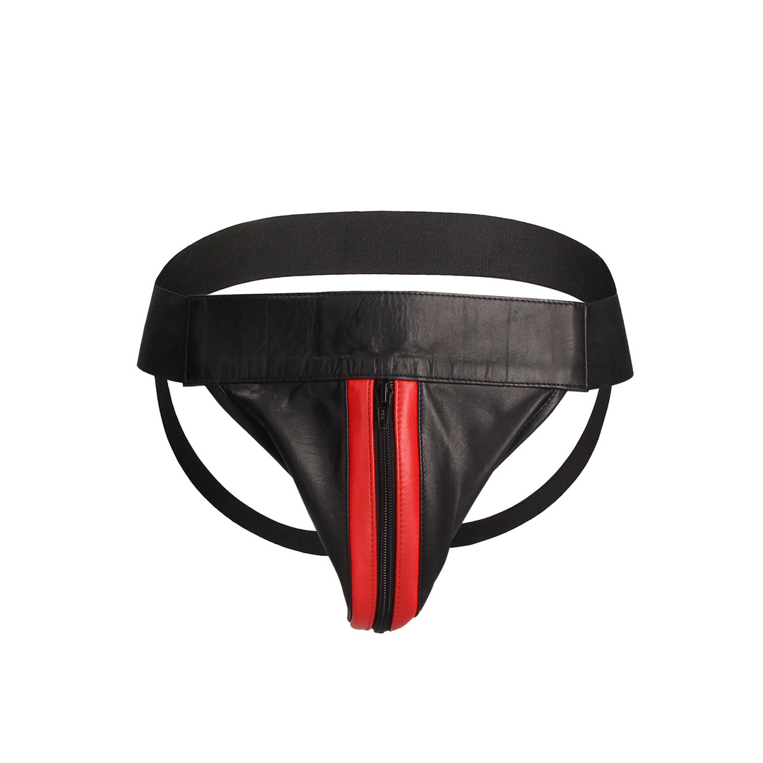 Soft Leather Jockstrap With Zip Fastening L/XL – Ouch! By Shots