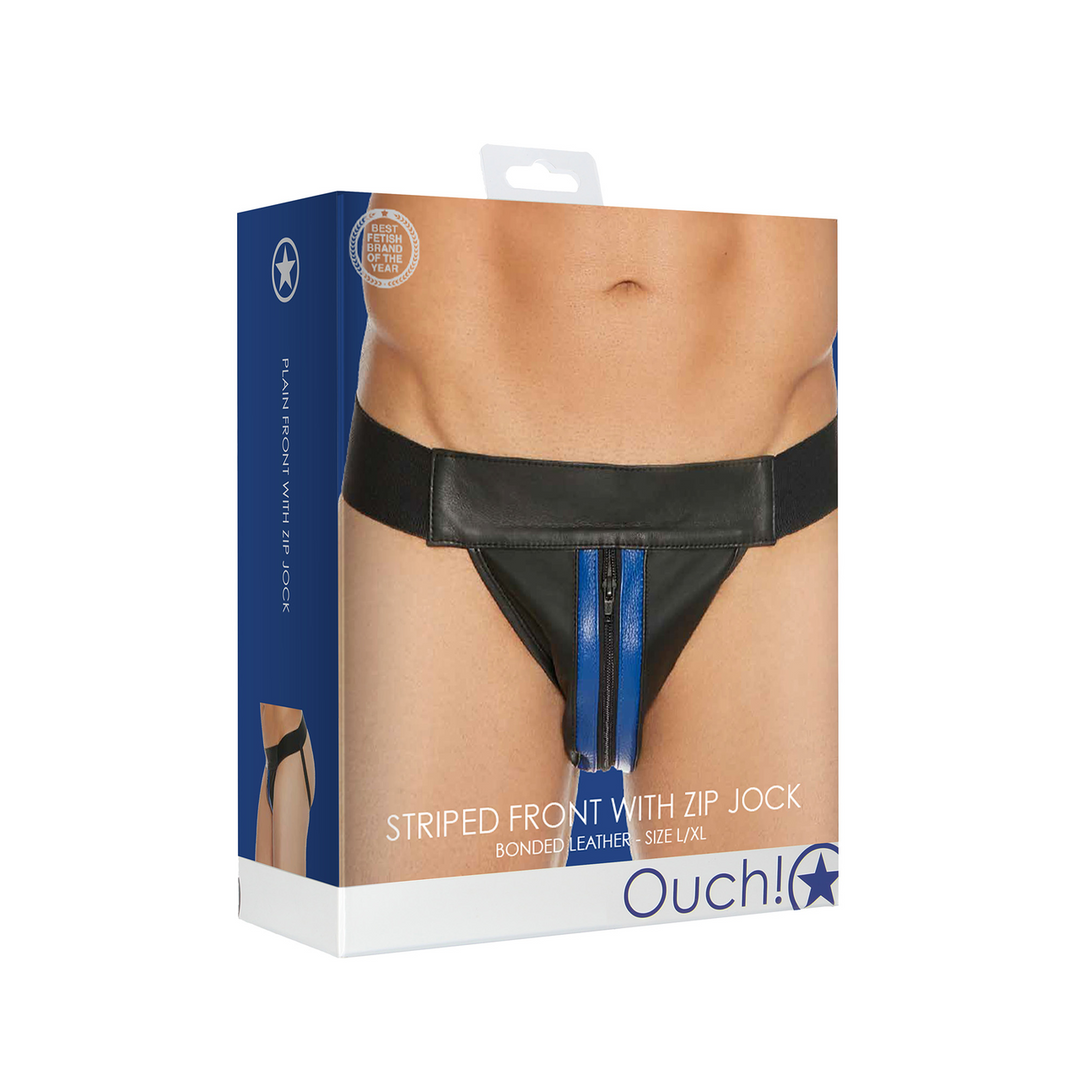Weicher Leder-Jockstrap mit Reißverschluss L/XL – Ouch!