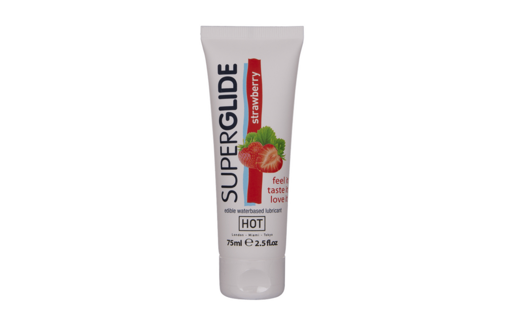 Superglide – Essbares Gleitmittel auf Wasserbasis – Erdbeere – 3 fl oz / 75 ml