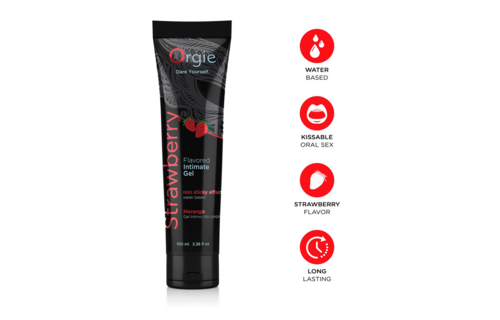 Lube Tube Erdbeer-Gleitmittel auf Wasserbasis 100 ml – Süß & lang anhaltend