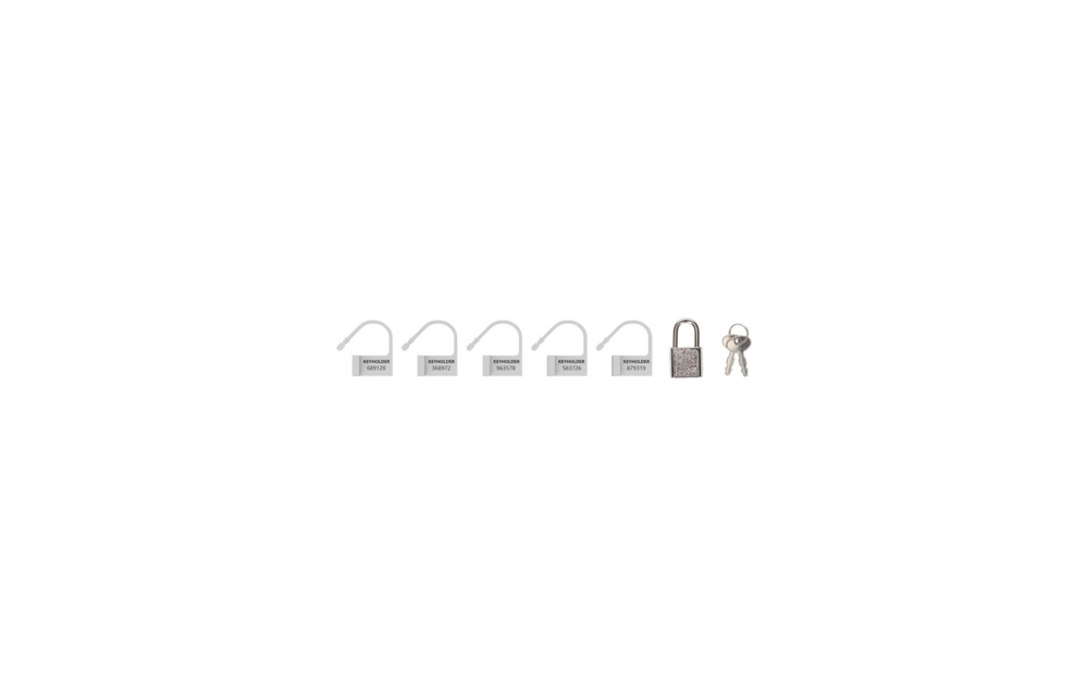 Spare Lock Mancage – 5 White Locks + Strong Padlock