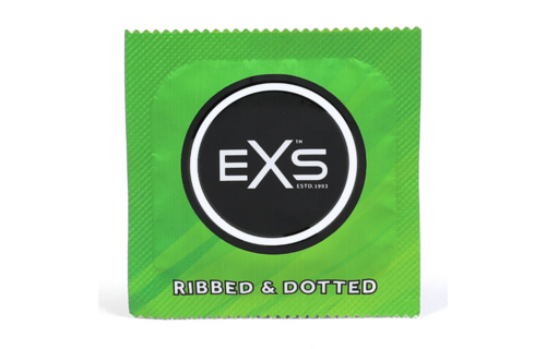 EXS 3 in 1 – Gerippt, Noppen und Gummiband – Kondome – 12 Stück