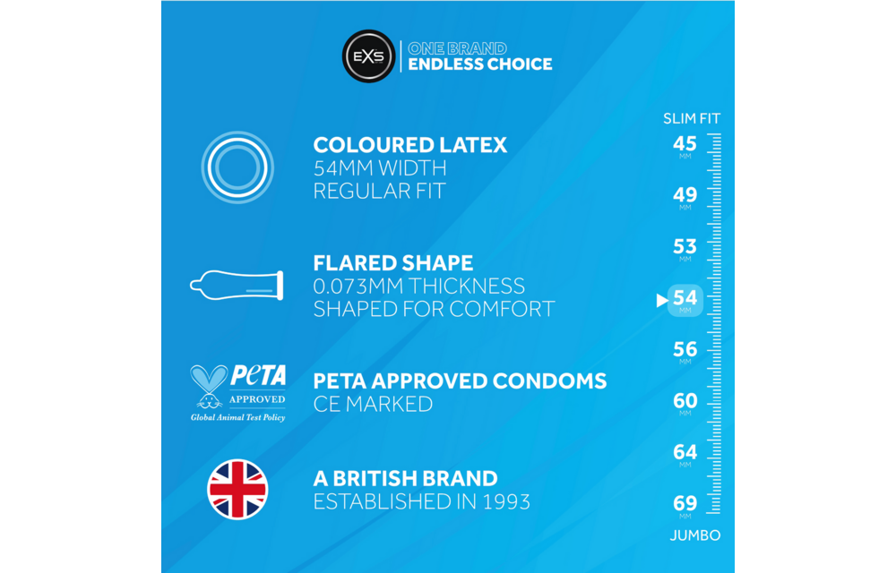 EXS Black Latex Condoms - 12 pieces | Stylish & Odourless