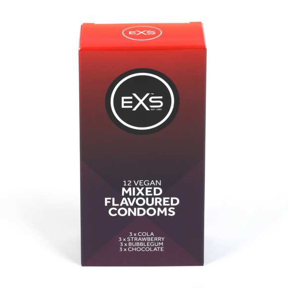 EXS Mixed Flavours Condoms - 12 pieces Safe & Tasty