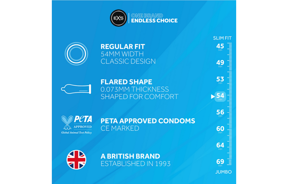 EXS Regular Condoms 12 pieces – Thin, Strong & Trusted