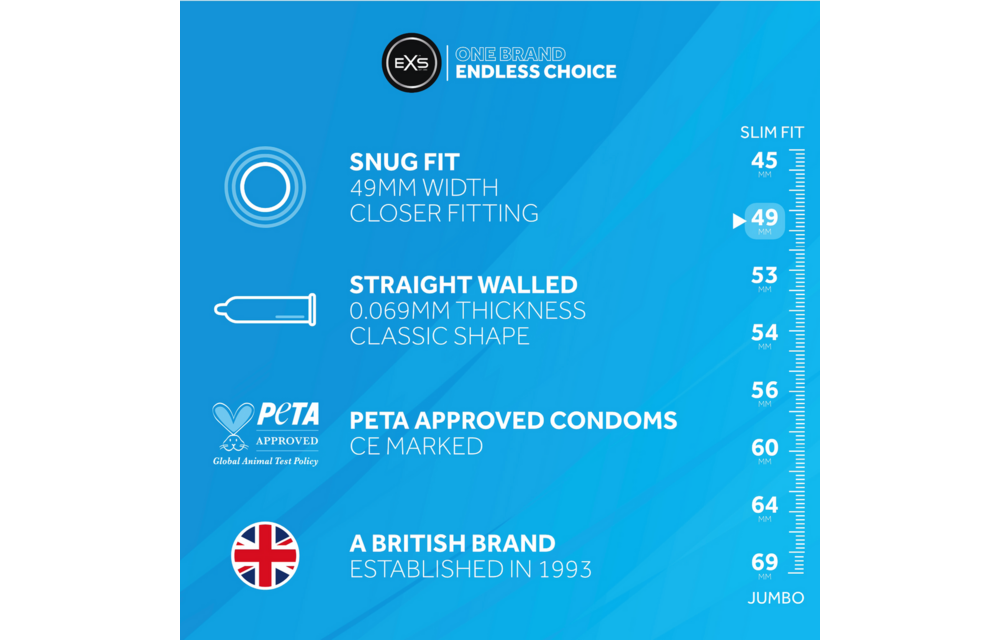EXS Snug Fit Condoms 12 pieces – Tight, Thin & Safe