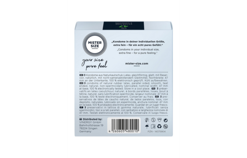 Pure Feel Condoms 47 mm - Comfort & Perfect Fit