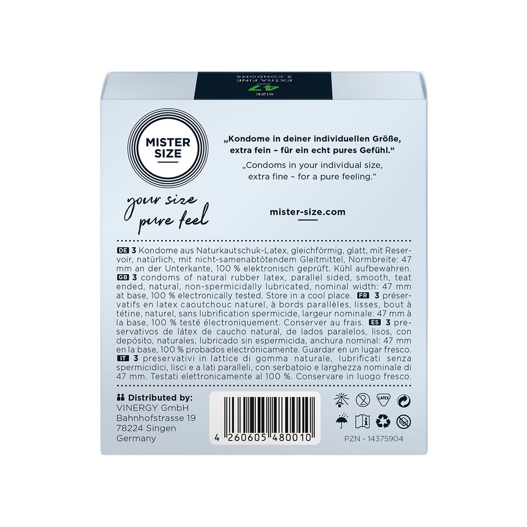 Pure Feel Condoms 47 mm - Comfort & Perfect Fit