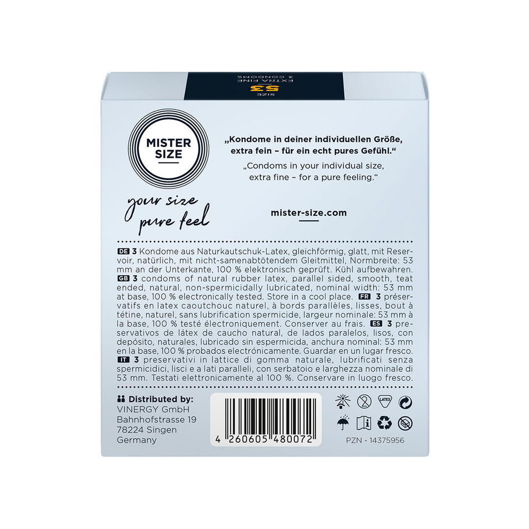 Pure Feel Condooms 53 mm - Comfort & Veiligheid | Mister Size