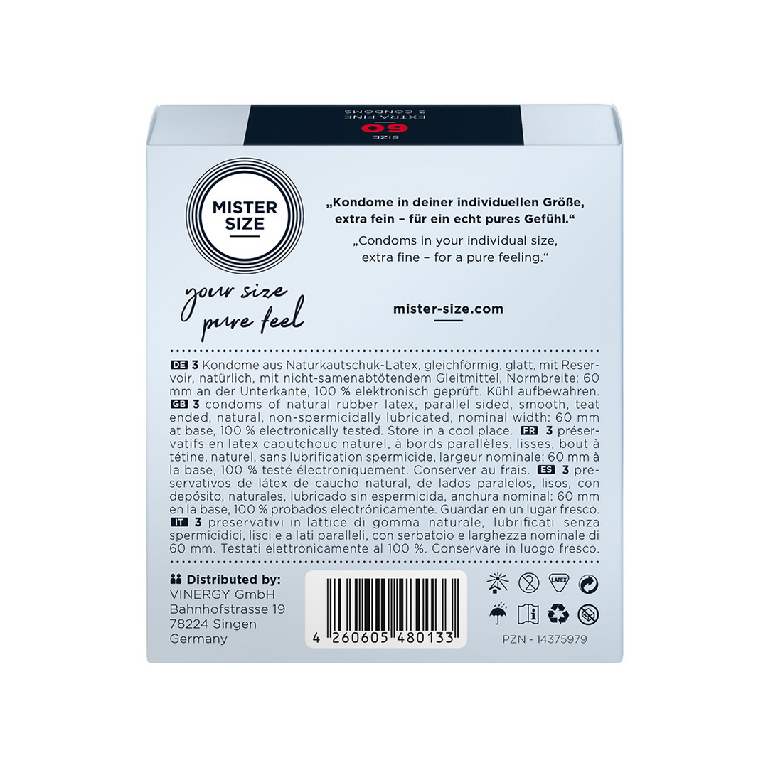 Pure Feel 60 mm condooms - 3 stuks perfect passend